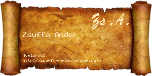 Zsuffa Andor névjegykártya
